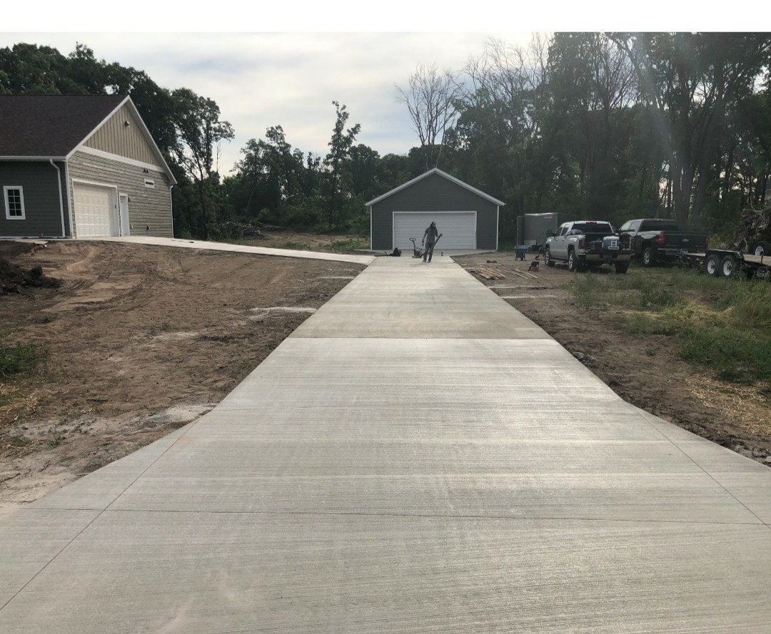 concrete driveway and walkway